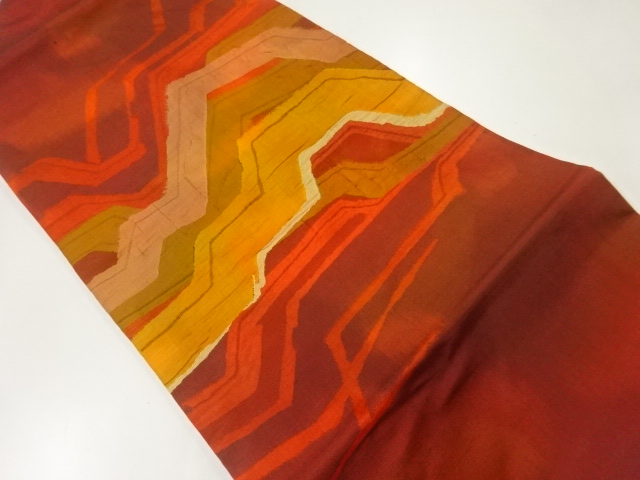 JAPANESE NAGOYA OBI / WOVEN ABSTRACT STRIPE